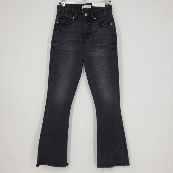 LOFT Jeans Loft Kick Crop Jeans 24 Cropped Washed Black High